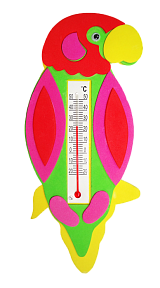 Термометр  с рисунком Попугай  для измерения комнатной температуры 