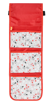 Кармашек в шкафчик для детского сада, красный с рисунком. Артикул 6645